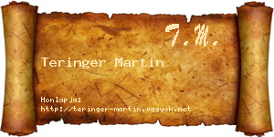 Teringer Martin névjegykártya